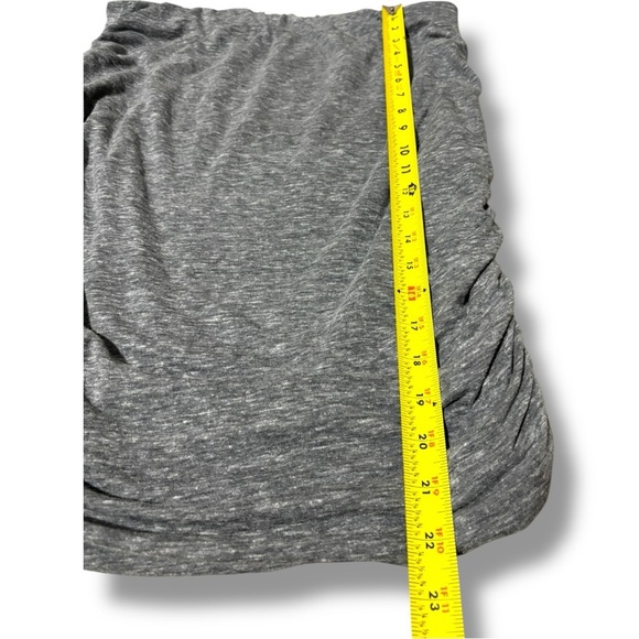 Old Navy Heather Gray Ruched Midi Bodycon Stretch Elastic High Waist Comfy Skirt - Picture 12 of 15